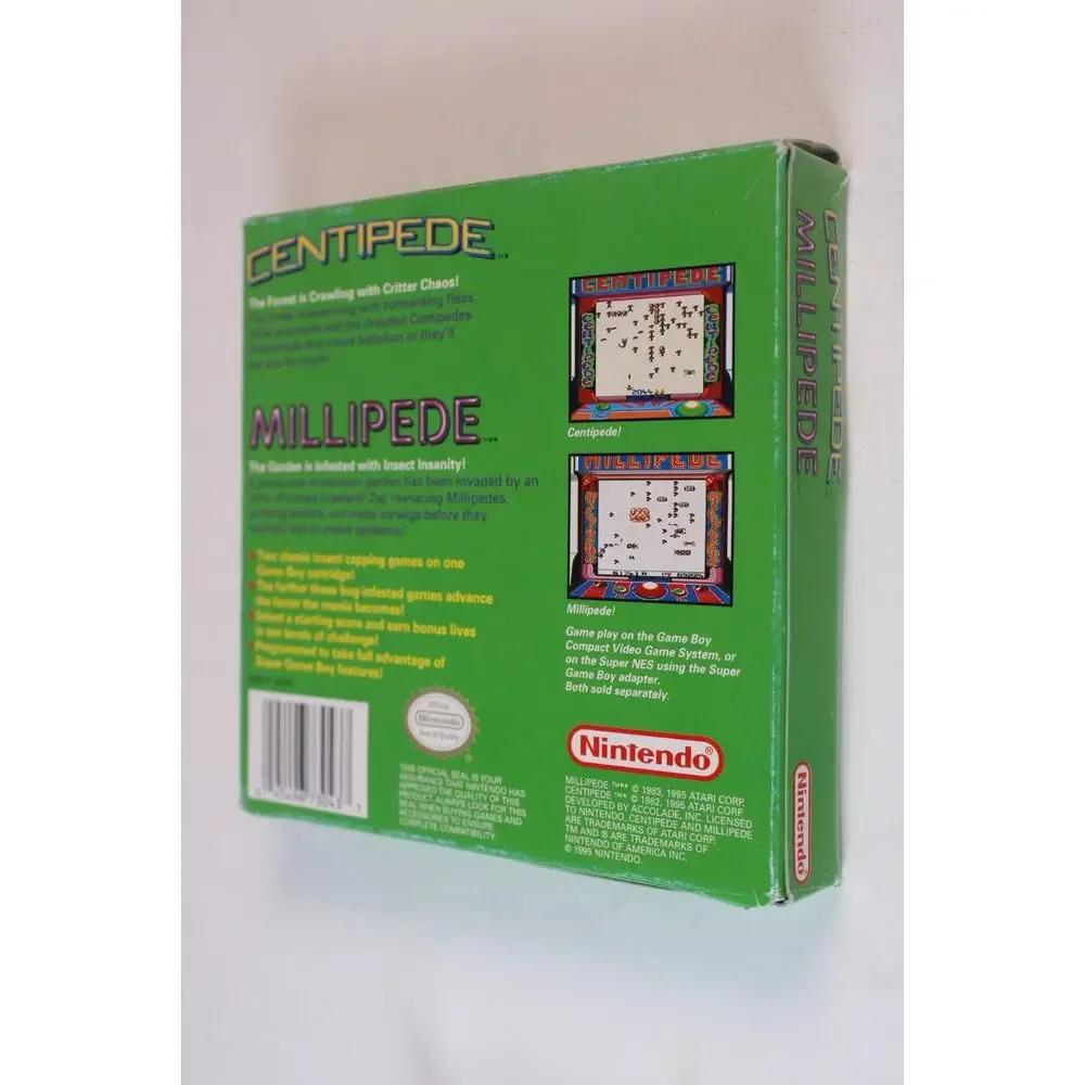 Nintendo Game Boy Arcade Classics 2 Centipede & Millipede Game With Box & Manual
